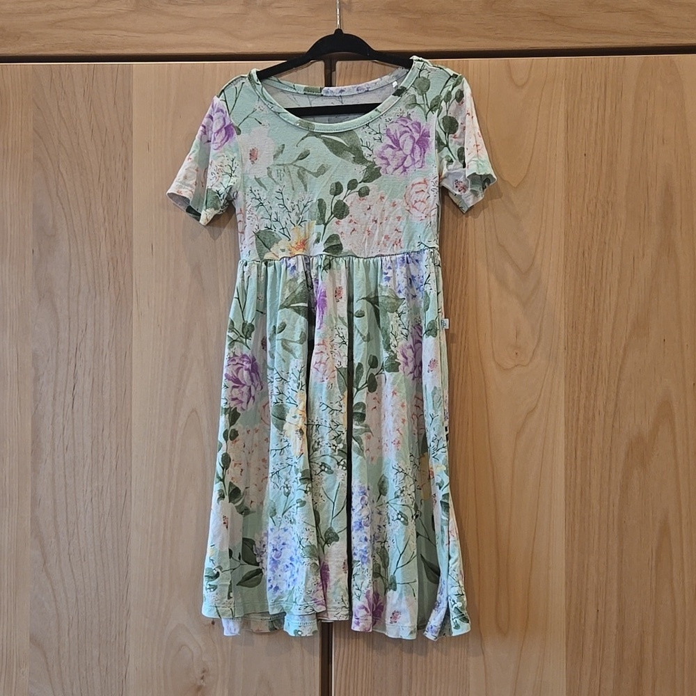 Posh Peanut Pink and Purple Flutter Sleeve Sundress